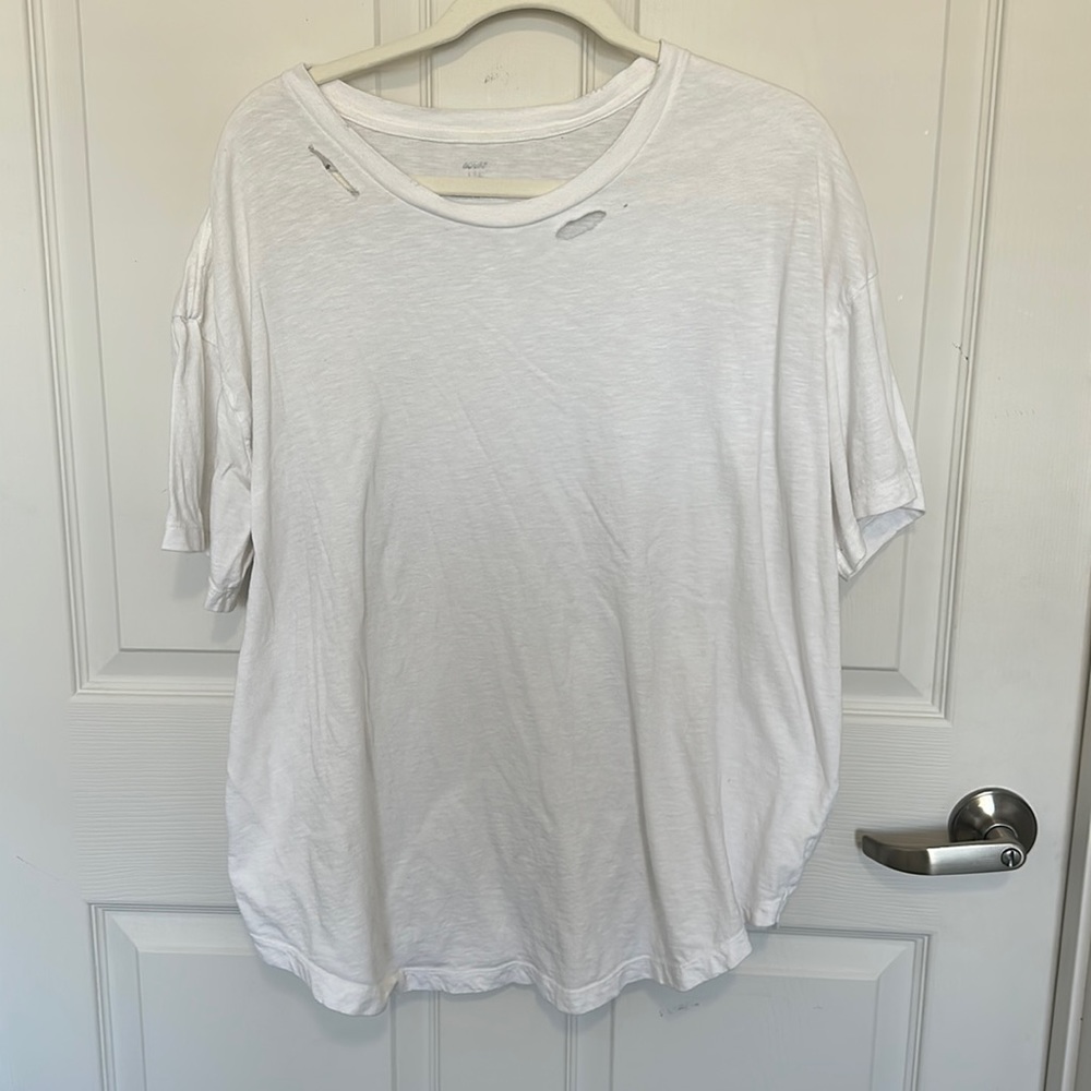 aerie oversized distressed tee